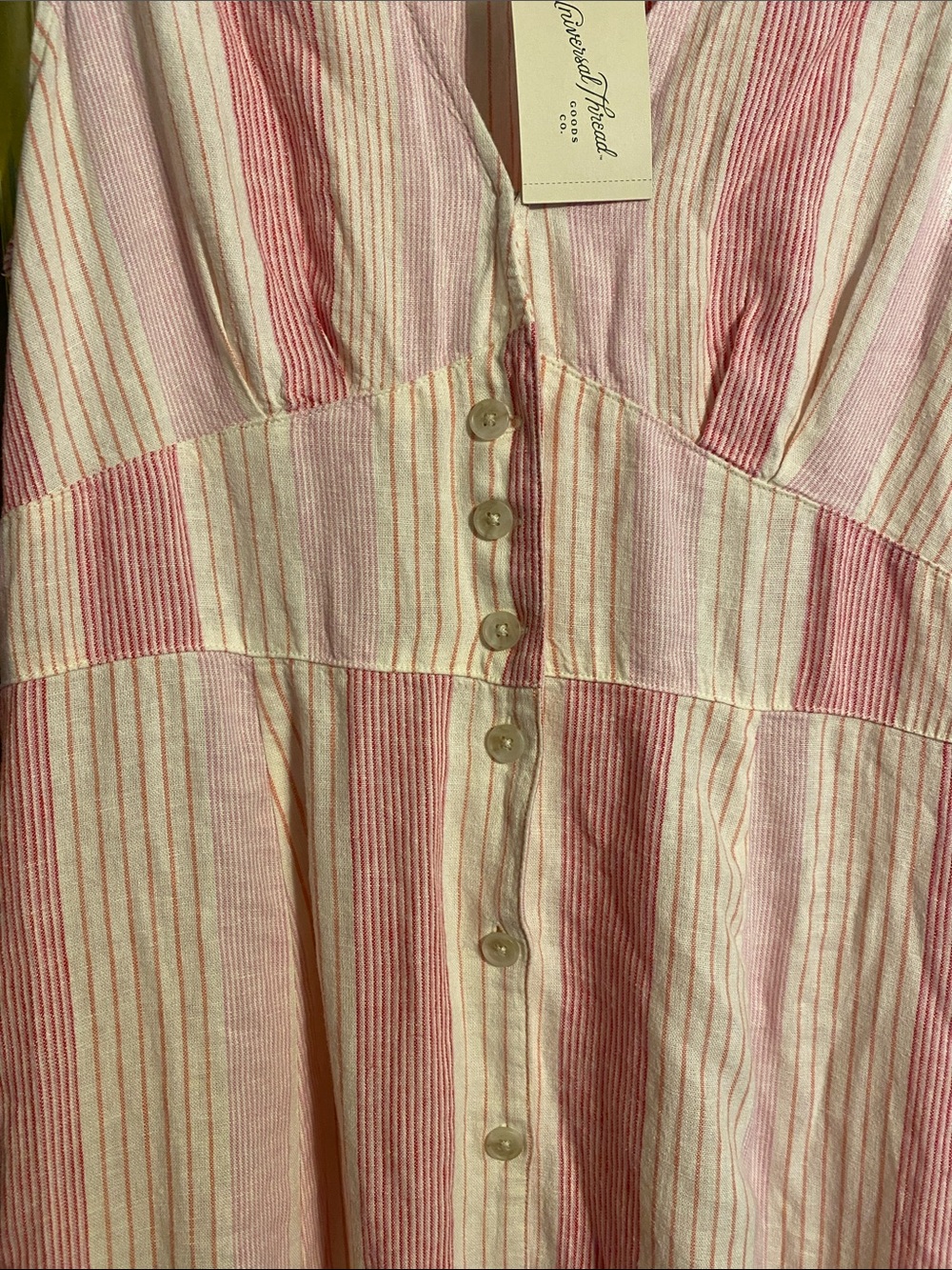 Universal Thread Pink and White Striped Button-Front Maxi Dress - Picture 4 of 7